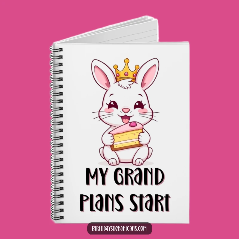 Funny Rabbit Cake Notebook - Jot Down Ideas with Royal Flair