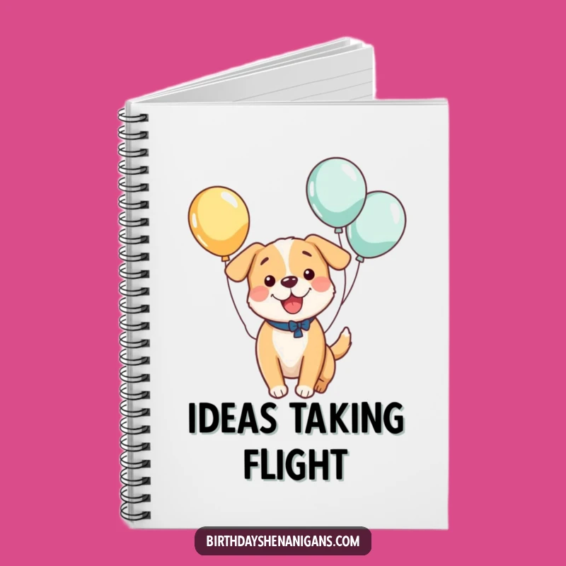 Funny Kawaii Dog Balloon Bounce Notebook: Jot Down Ideas with Delight