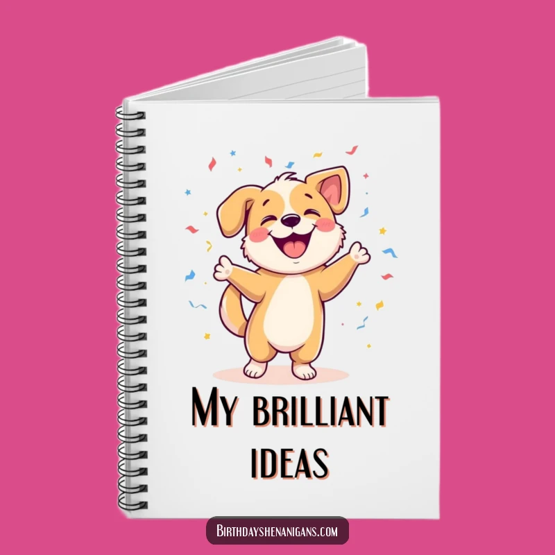 Funny Dog Dancing Notebook: Joyful Pup w/ Confetti, Perfect for Notes & Gifts!