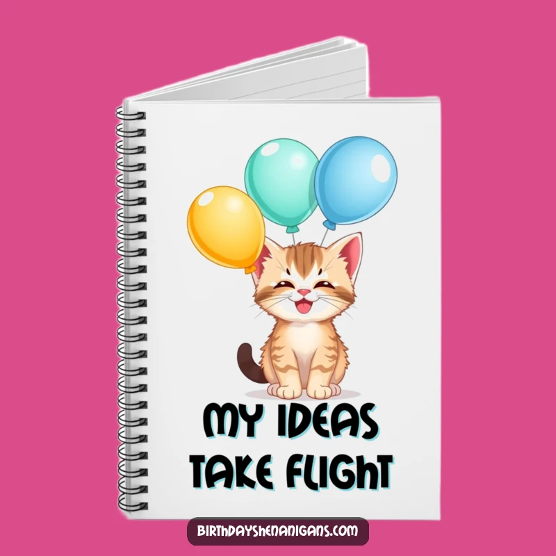 Funny Kitten Balloon Notebook - Jot Down Ideas with Playful Spirit