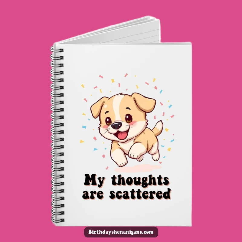 Funny Puppy Confetti Notebook - Jot Down Ideas with Playful Excitement