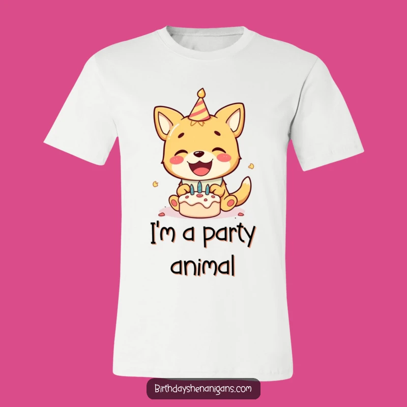 Funny Birthday Dog Tee, Delighted Dog Gleefully Smashing Cake Birthday Shirt Gift