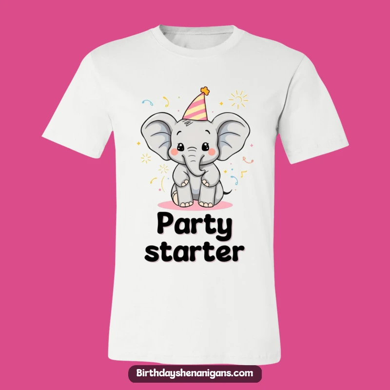 Funny Elephant Party Tee: Birthday Popper Sprayer T-Shirt, Hilarious Gift!