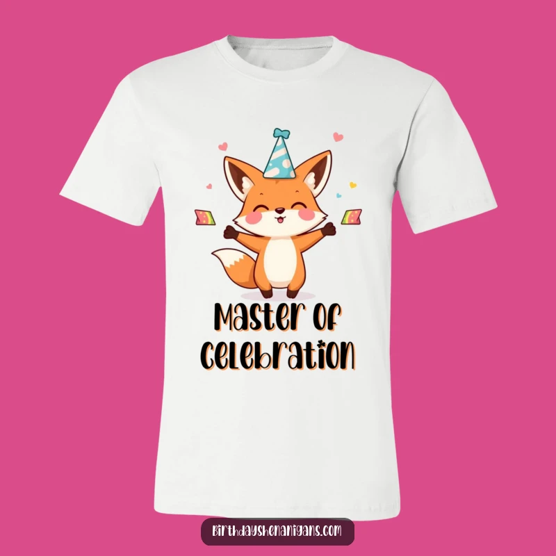 Funny Kawaii Fox T-Shirt: Juggling Party Hats, a Hilarious and Cute Gift