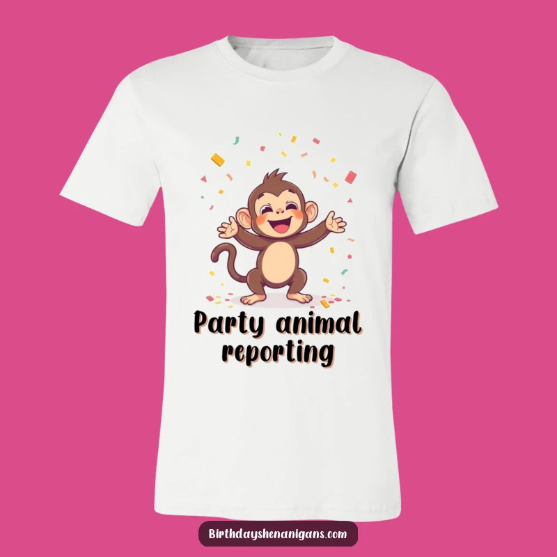 Funny Kawaii Monkey Confetti T-Shirt: Wear the Party Everywhere