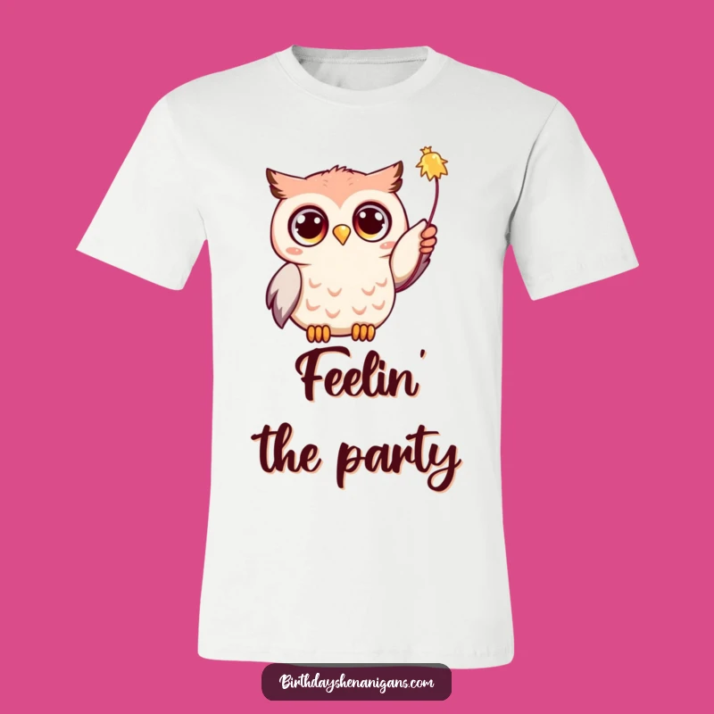 Funny Kawaii Owl Party Tee - Festive & Fun Apparel