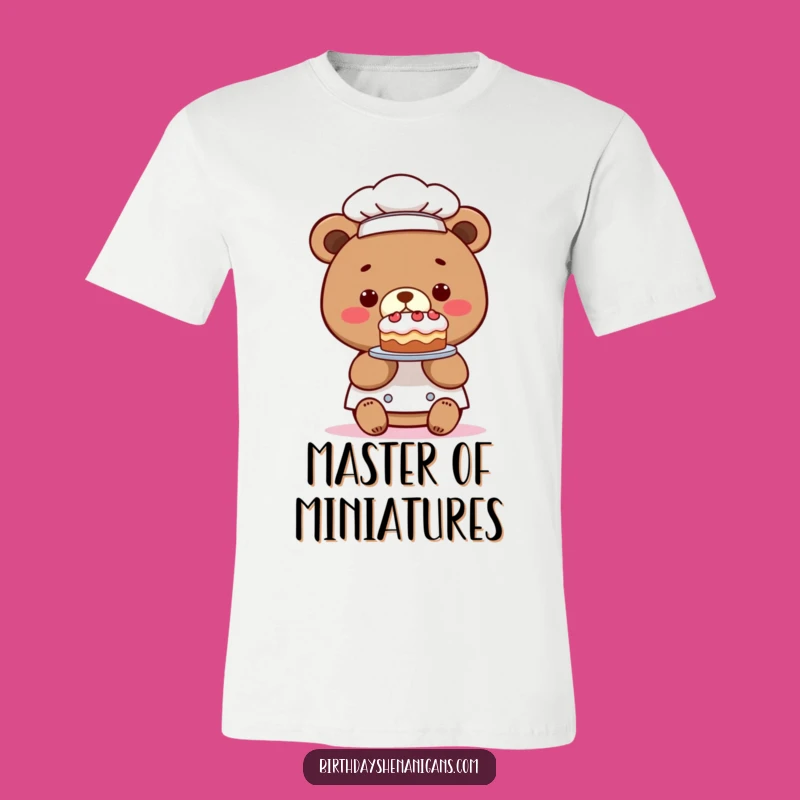 Funny Kawaii Bear Chef Tiny Cake T-Shirt: Wear Your Love for Mini Desserts