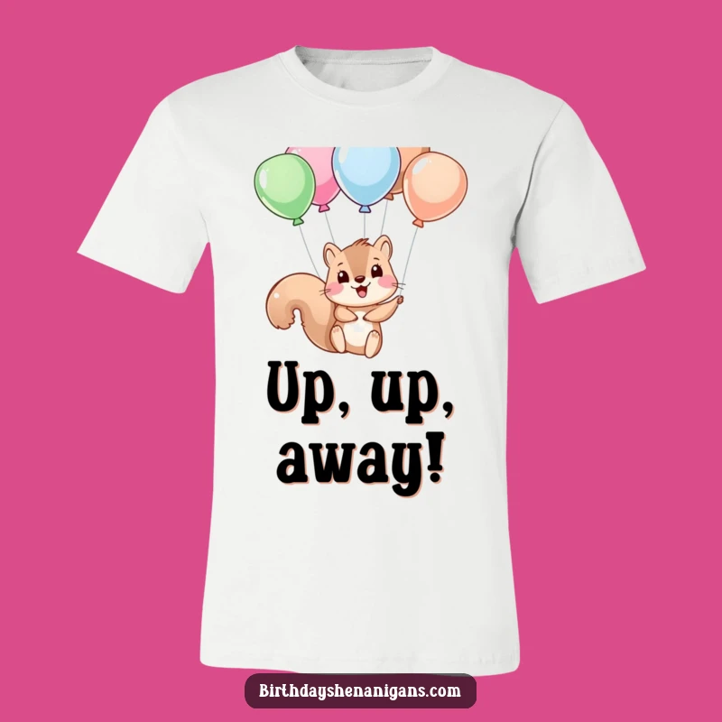 Funny Squirrel Balloon Adventure T-Shirt: Hilarious and Cute Gift for All Ages