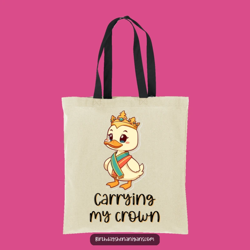 Funny Determined Duck Regal Tote Bag: Carry Your Ambitions with Flair
