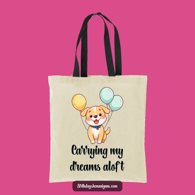 Funny Kawaii Dog Balloon Bounce Tote Bag: Carry Your Fun Everywhere