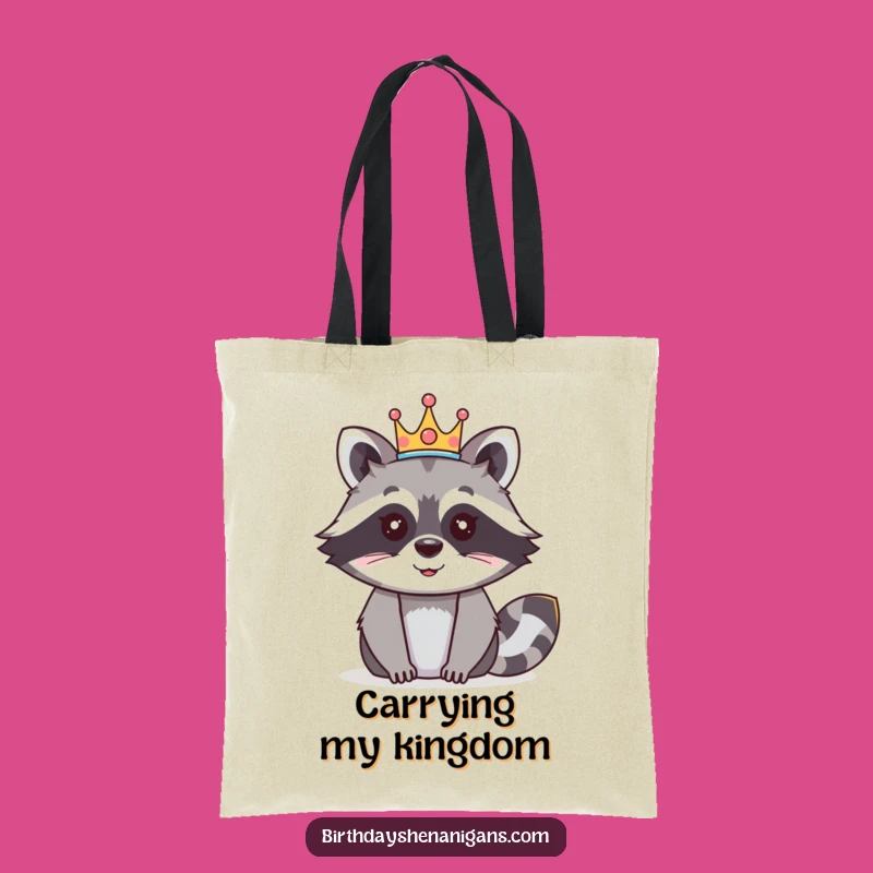 Funny Raccoon Crown Tote Bag: Carry Your Royal Essentials!