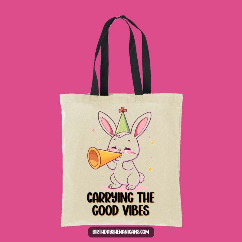 Funny Bunny Party Horn Tote Bag: Cute & Spacious Carry-All, Perfect Funny Gift!