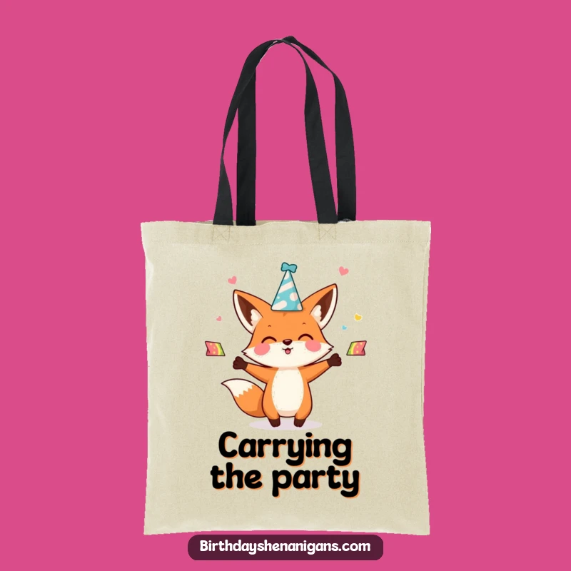 Funny Kawaii Fox Tote Bag: Juggling Hats for a Chic and Fun Gift