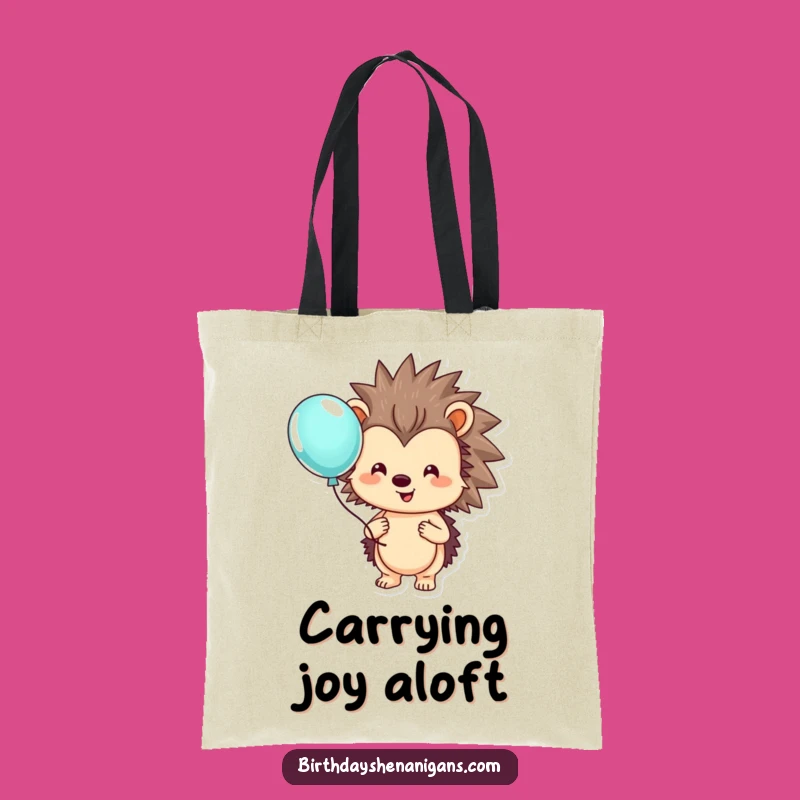 Funny Hedgehog Balloon Tote Bag: Carry Your Cheer Around!