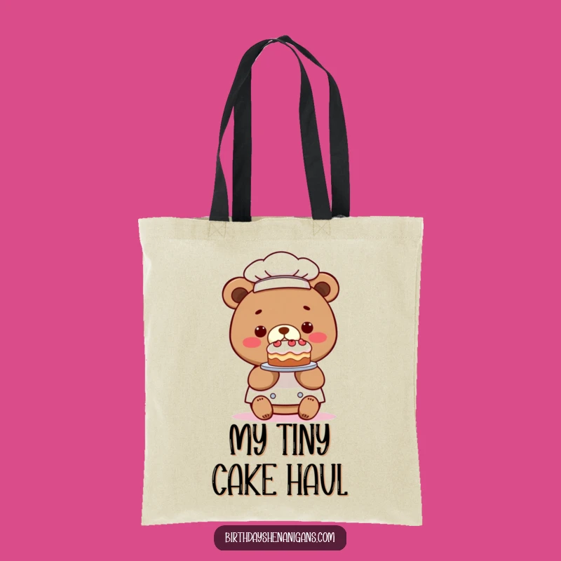 Funny Kawaii Bear Chef Tiny Cake Tote Bag: Carry Your Sweet Sense of Humor