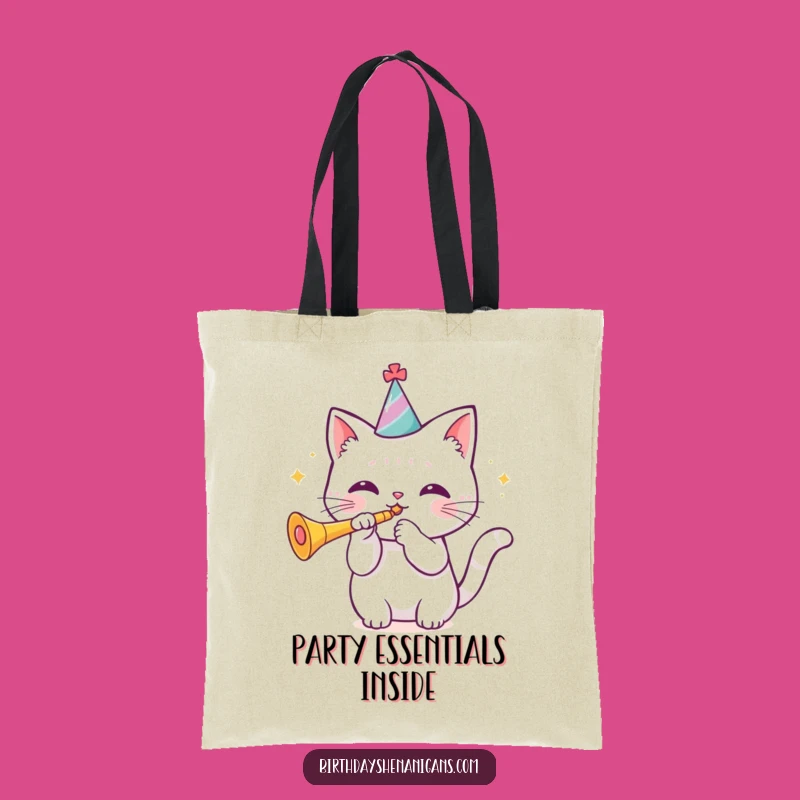 Funny Kawaii Cat Birthday Tote Bag - Carry Your Party Essentials!
