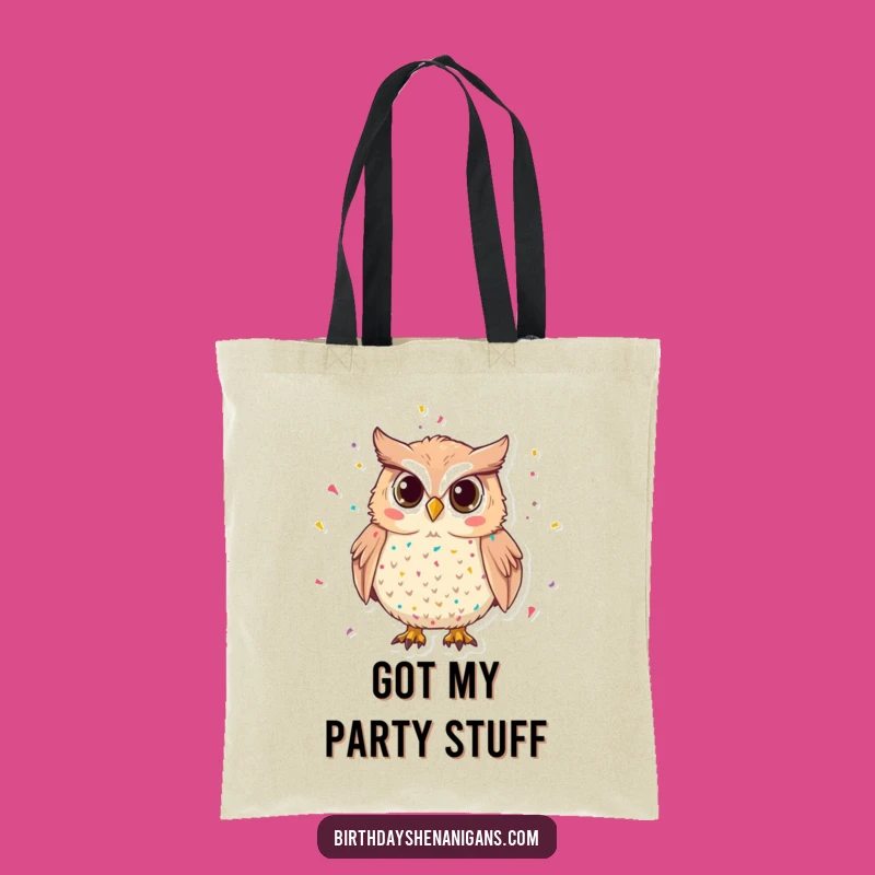 Funny Mischievous Owl Confetti Tote Bag: Carry Your Party Essentials in Style