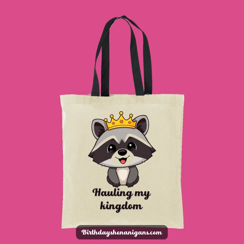 Funny Raccoon Crown Tote Bag: Carry Your Treasures Like Royalty with This Hilarious Bag