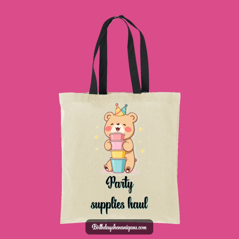 Funny Bear Party Cups Tote Bag: Carry Your Fun with This Hilarious Gift
