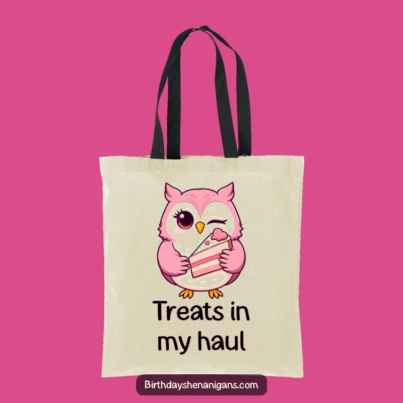 Funny Winking Owl Tote Bag: Carry Your Treats with This Hilarious Feline Companion